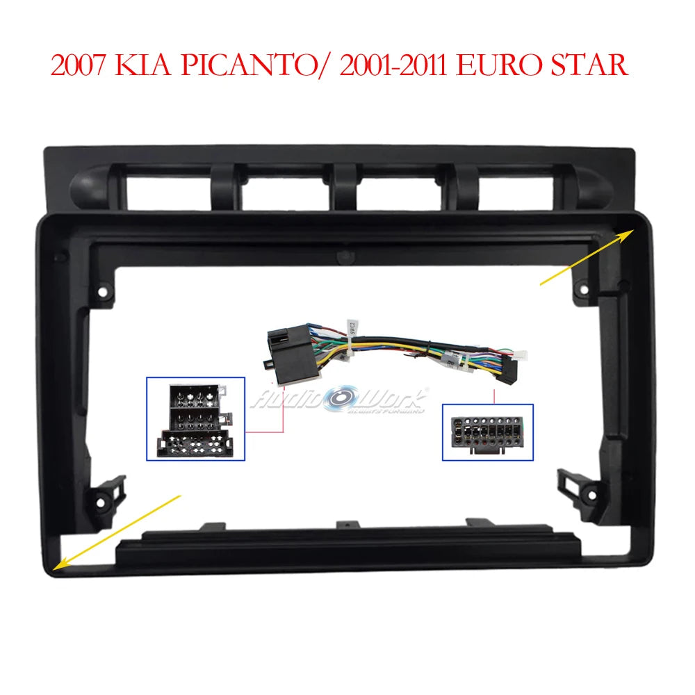 HAOCHEN 9" Car Radio Fascia DVD Stereo Frame Plate Adapter Mounting Dash Installation Bezel  for KIA Morning Picanto 2004-2007 sayaragear