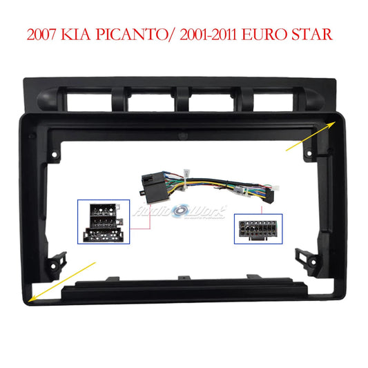 HAOCHEN 9" Car Radio Fascia DVD Stereo Frame Plate Adapter Mounting Dash Installation Bezel  for KIA Morning Picanto 2004-2007 sayaragear
