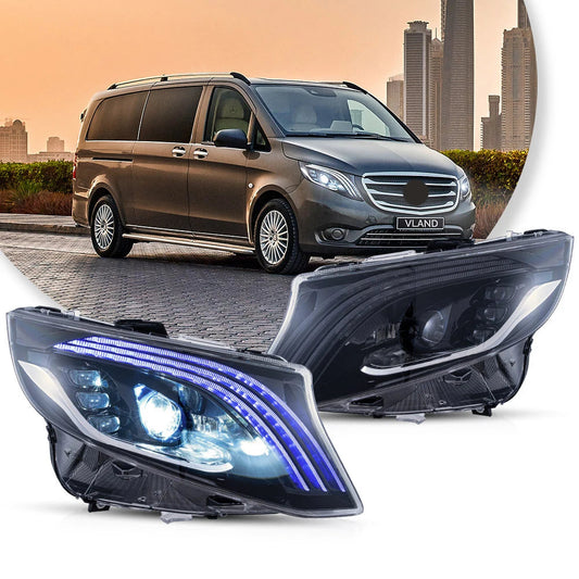 Vland 16-23 Benz Metris / Vito W447 LED Matrix Headlights with DRL High Low Beam Front Headlamp Assembly sayaragear