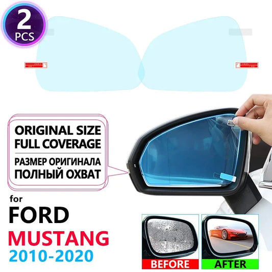 Full Cover Anti Fog Film Rainproof Rearview Mirror for Ford Mustang 5th 6th Gen S197 S550 GT 2010~2020 Car Accessories 2018 2019 sayaragear