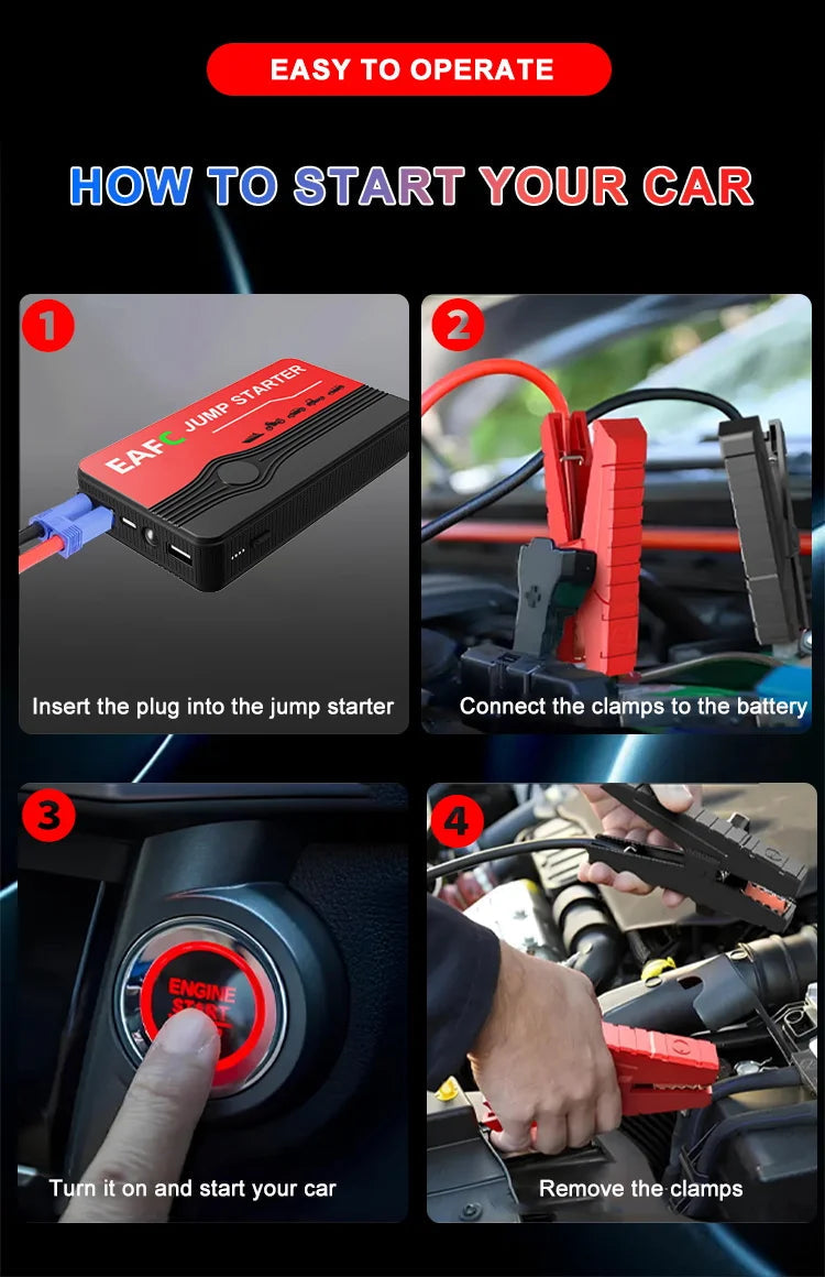 Car Jump Starter 2000A Power Bank Portable Car Battery Charger for 12V Auto Starting Device Petrol Diesel Emergency Booster sayaragear