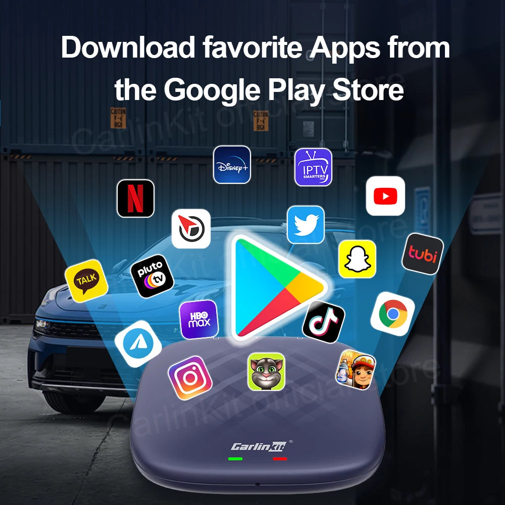 Android 13 CarlinKit Android Auto Wireless CarPlay AI TV Box QCM6125 8-Core Split Screen 64G 128G For Netflix YouTube Play Store sayaragear