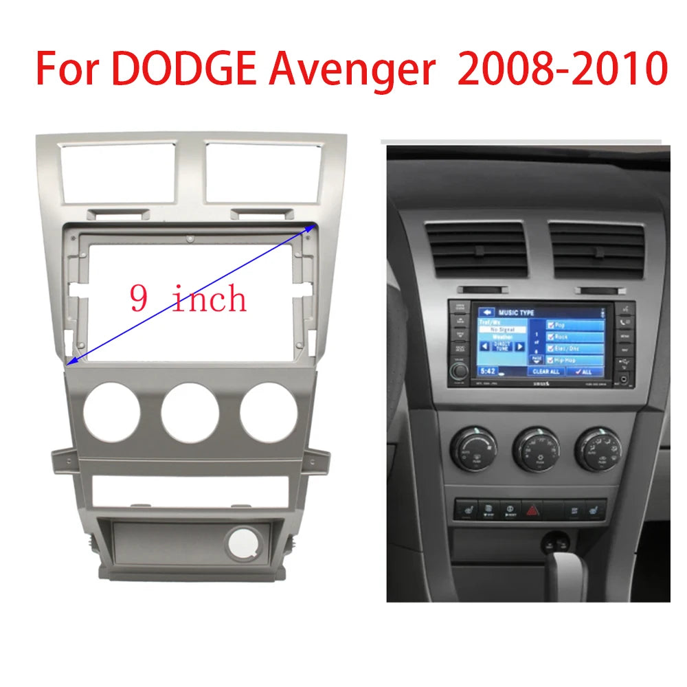 HAOCHEN 2din 9 Inch Car Radio Fascias Frame For DODGE Avenger  2008-2010 car radio Stereo Panel Dashboard Installation Trim sayaragear