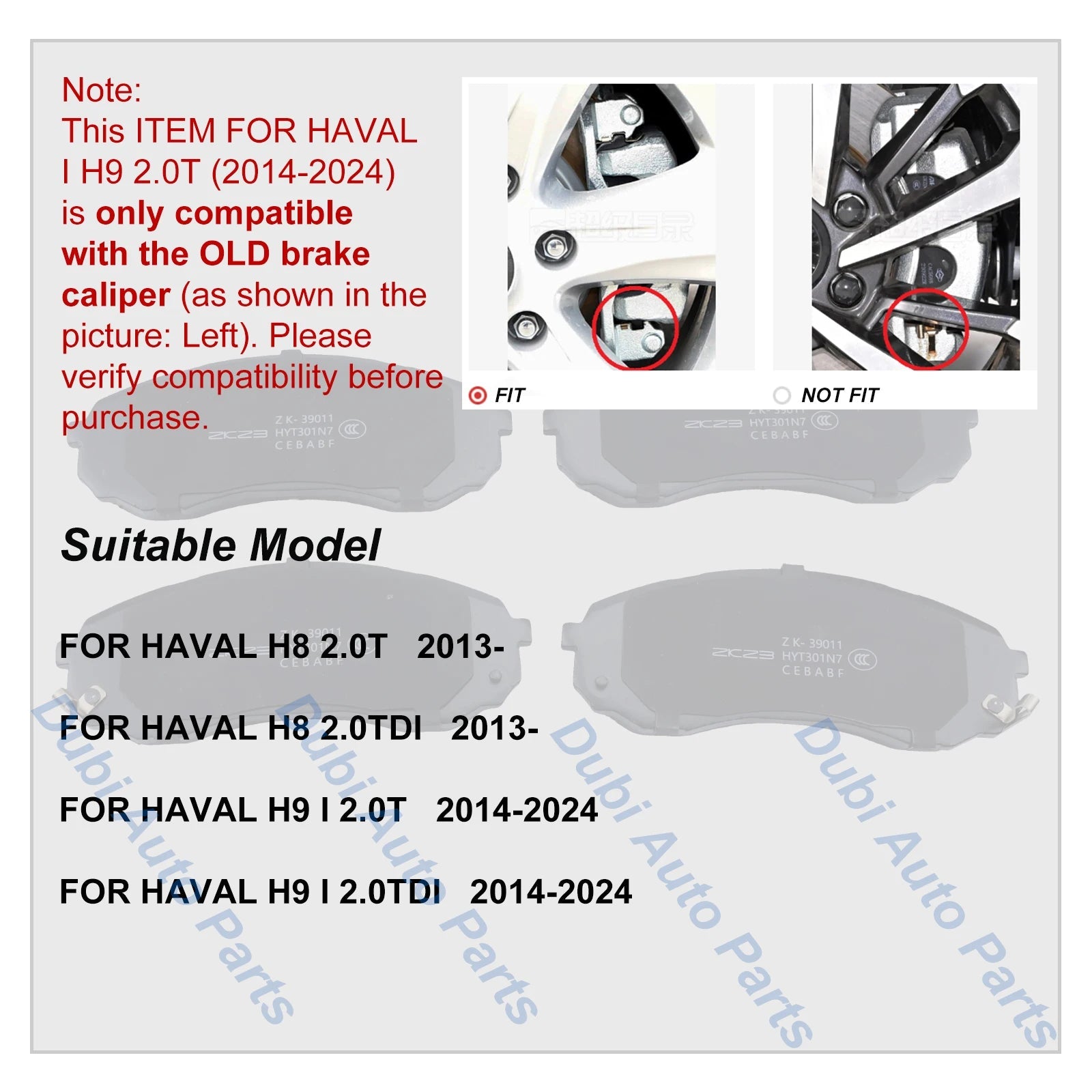 Brake Pads Set Front For HAVAL H8 2.0TDI 2.0T 2013- H9 I 2.0T/2.0TDI 2014-2024 Ceramic Disc Brake Car Accessories Spare Parts sayaragear