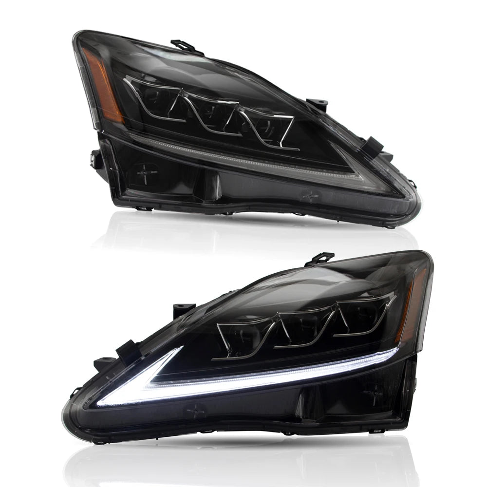 VLAND Headlamp Car Assembly For LEXUS  IS250 Headlight IS350 IS300 2006-2012 IS220d/IS F Clear Lamplight With Moving Turn Signal sayaragear