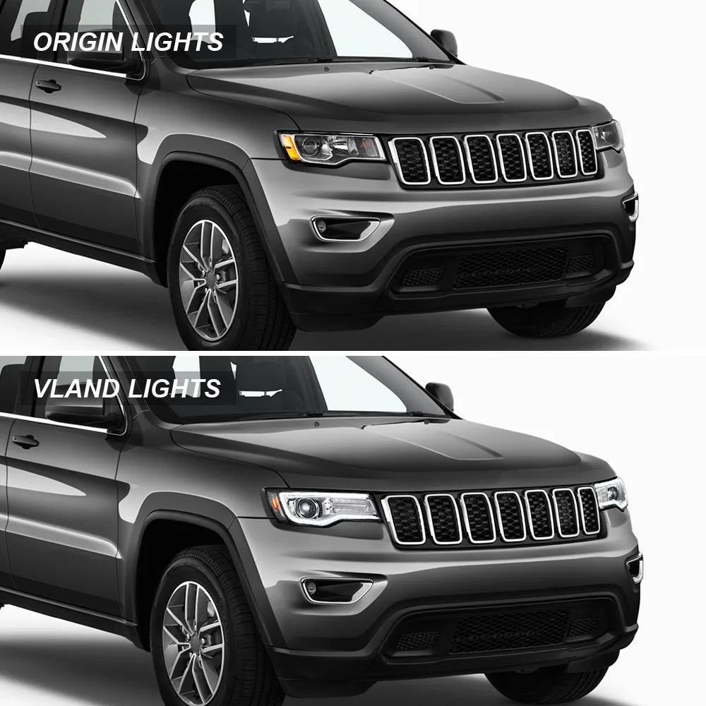 Vland 2014-2022 Grand Cherokee (WK2) LED Headlights With Startup Animation/ Blue DRL sayaragear