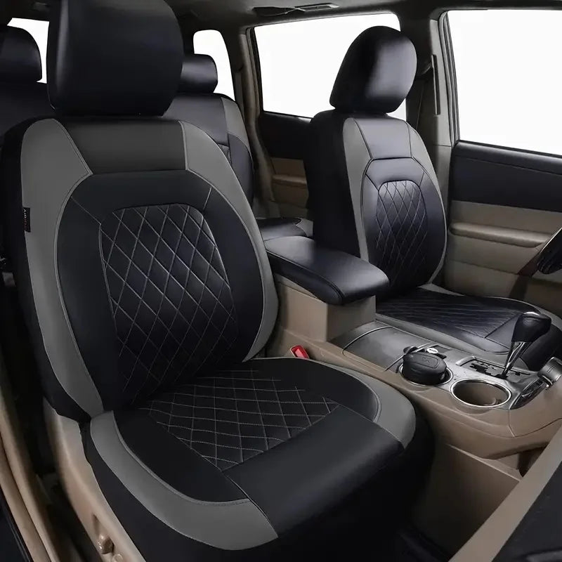 Universal Faux Leather Car Seat Covers Full Set – Includes Front Seats and Rear Bench, Fits Most SUVs and Trucks sayaragear