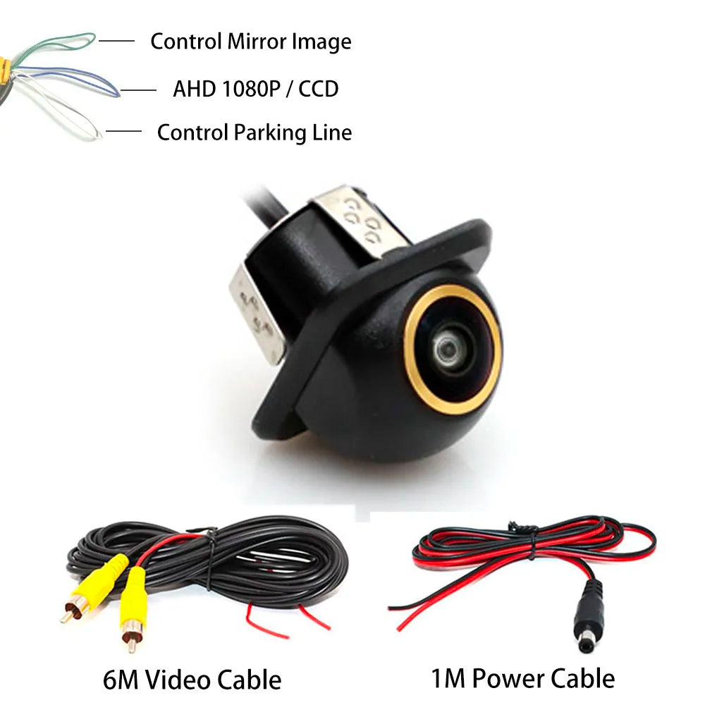 AHD 1080P Fisheye CCD Waterproof Wide View Angle Rear/Front View Back up Camera for HD Night Vision for Car Parking Assist sayaragear