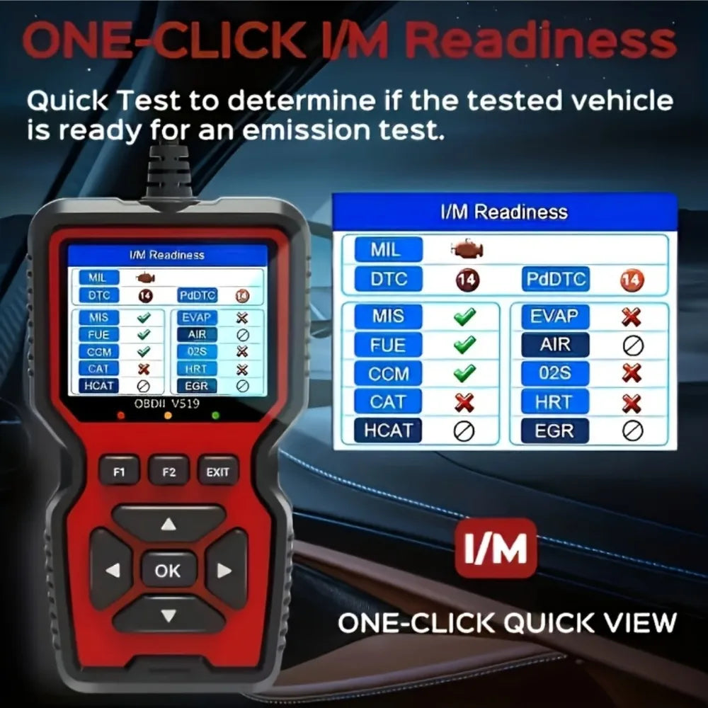 Check Engine System V519 Battery Tester Car OBD2 Code Reader OBD II EOBD Scanner Fault Code Clear Car Diagnostic Tools sayaragear
