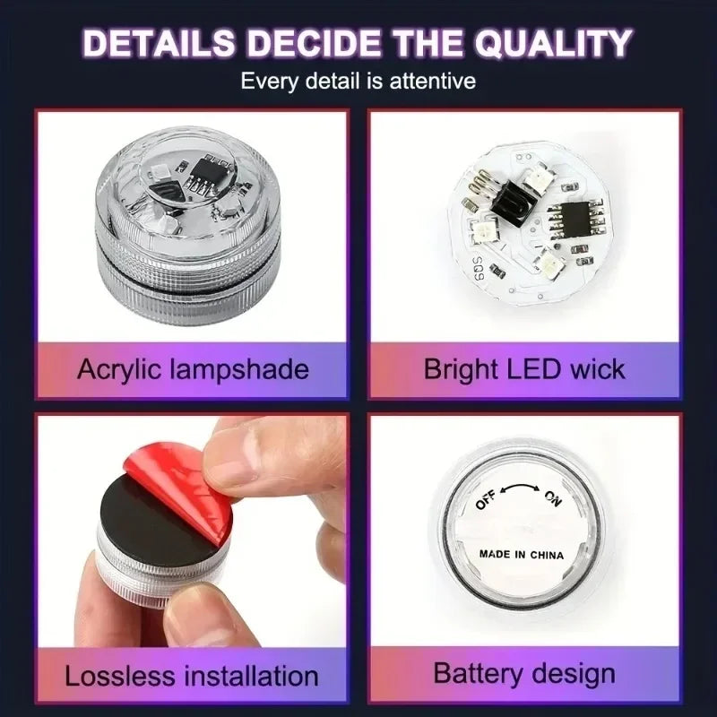 Wireless Adhesive LED Car Interior Ambient Light Remote Control Decor Auto Roof Foot Atmosphere Lamp Bicycle Tail Light sayaragear