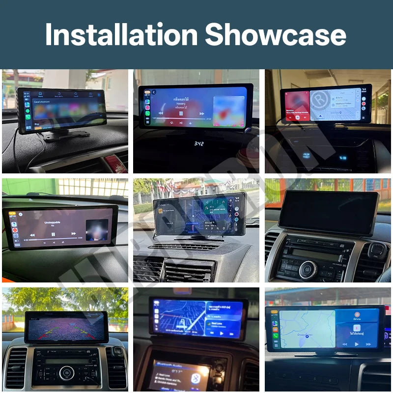 10.26"  Car Mirror Radio Multimedia Video Player Universal Wireless Carplay Android Auto Screen With Bluetooth AUX USB sayaragear