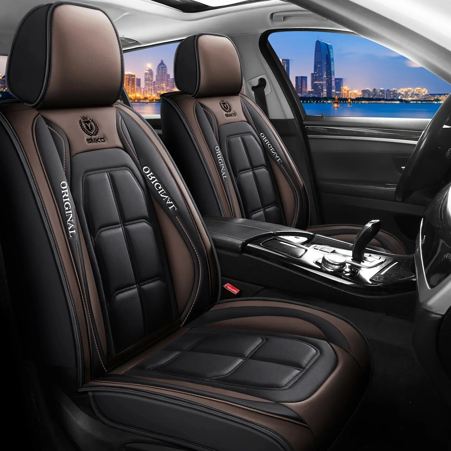 Car seat cushion Four Seasons universal new seat cover Leather seat cover Ice silk seat cushion Fully wrapped seat cushion sayaragear