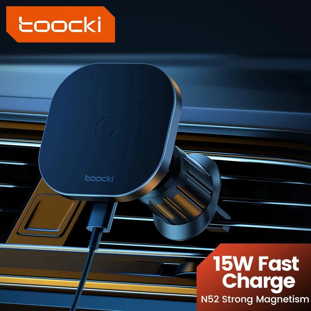 Toocki Magnetic Car Wireless Charger Car Phone Holder Air Outlet 15W Fast Charging Charger in Car For iPhone 15 14 13 12 Pro Max sayaragear
