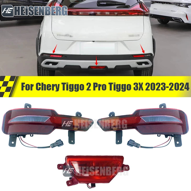 Rear Bumper Light Lamp For Chery Tiggo 2 Pro Tiggo 3X 2023-2024 Rear Fog Light Fog Lamp Rear Reflector Reversing Light sayaragear