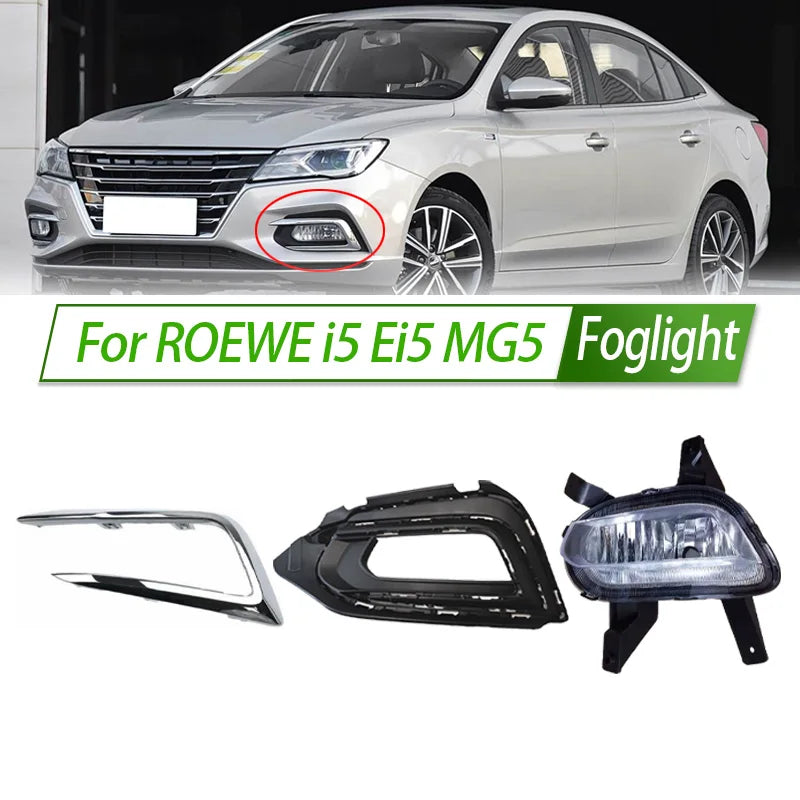 For ROEWE i5 Ei5 MG5 MG 5 Foglight Car Fog Light Halogen Front Bumper Fog Lamp Kit Replacement with Waterproof Housing Trim sayaragear