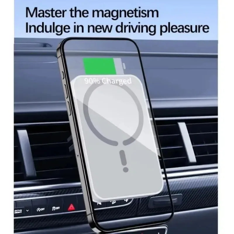 Magnetic Car Wireless Charger Air Vent GPS Phone Holder Stand For Magsafe iPhone 17 16 15 14 13 12 Pro Max Cell Fast Charging sayaragear