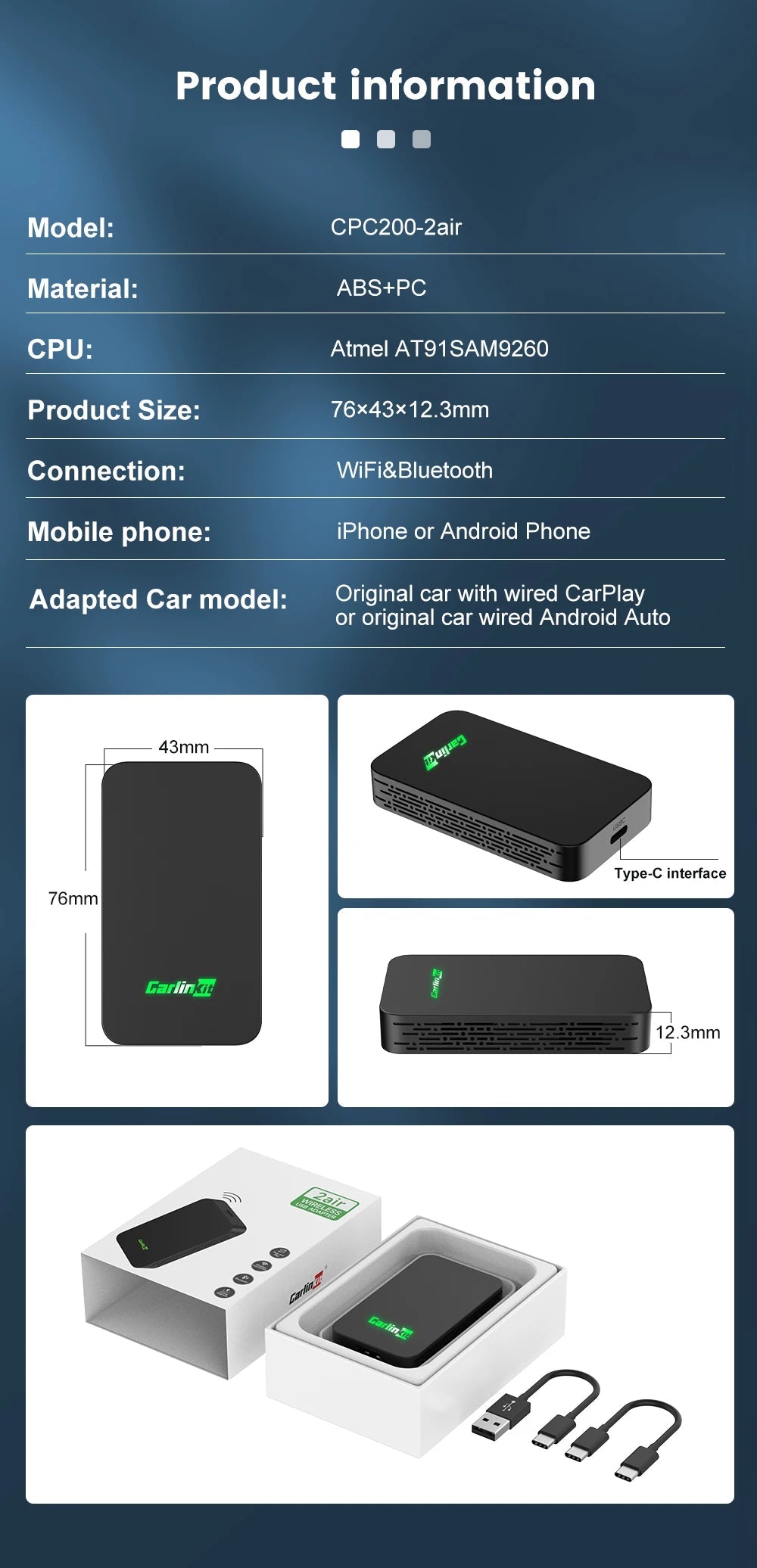 CarlinKit 5.0 & CarlinKit 4.0 Wireless CarPlay Android Auto Waze Music Spotify Auto For Audi Golf Peugeot Mazda KIA Mercedes MG sayaragear