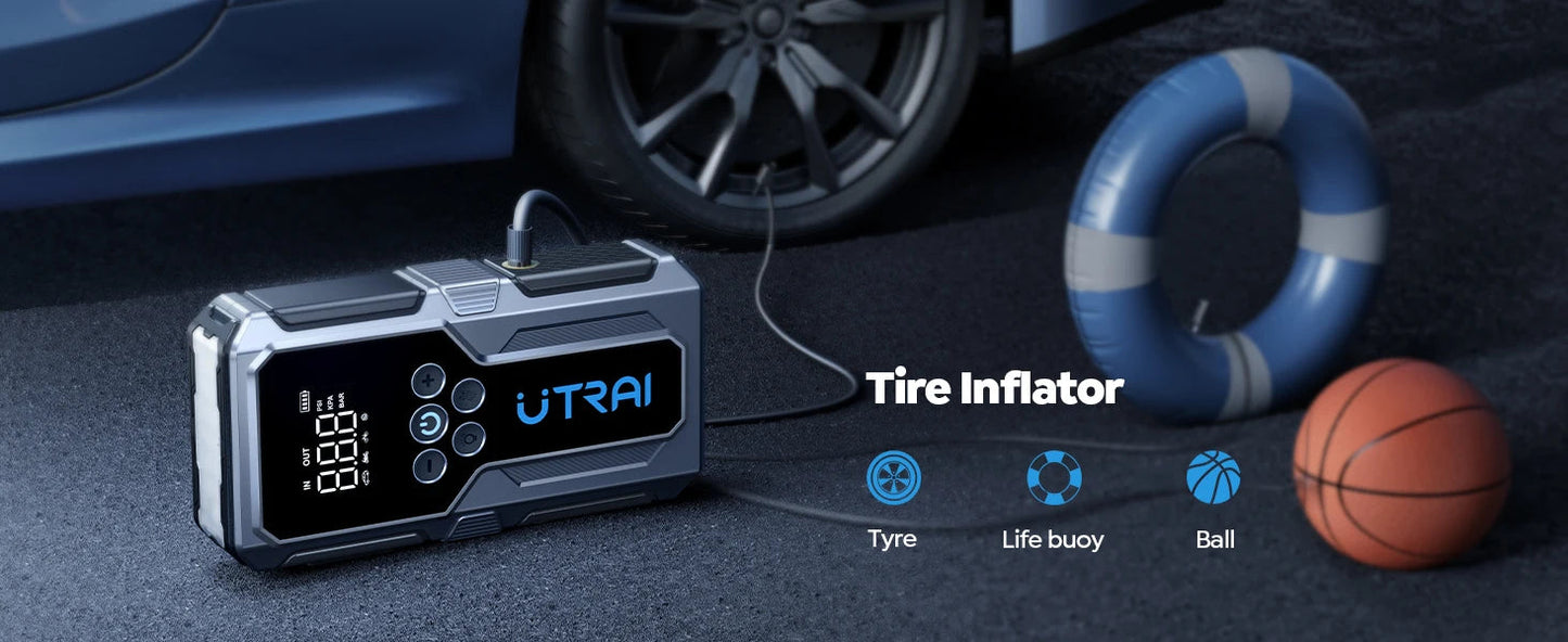 UTRAI 1500A Car Jump Starter Power Bank Portable 150PSI Air Pump Car Battery Emergency Boosters Starting Device Car Starter 2024 sayaragear