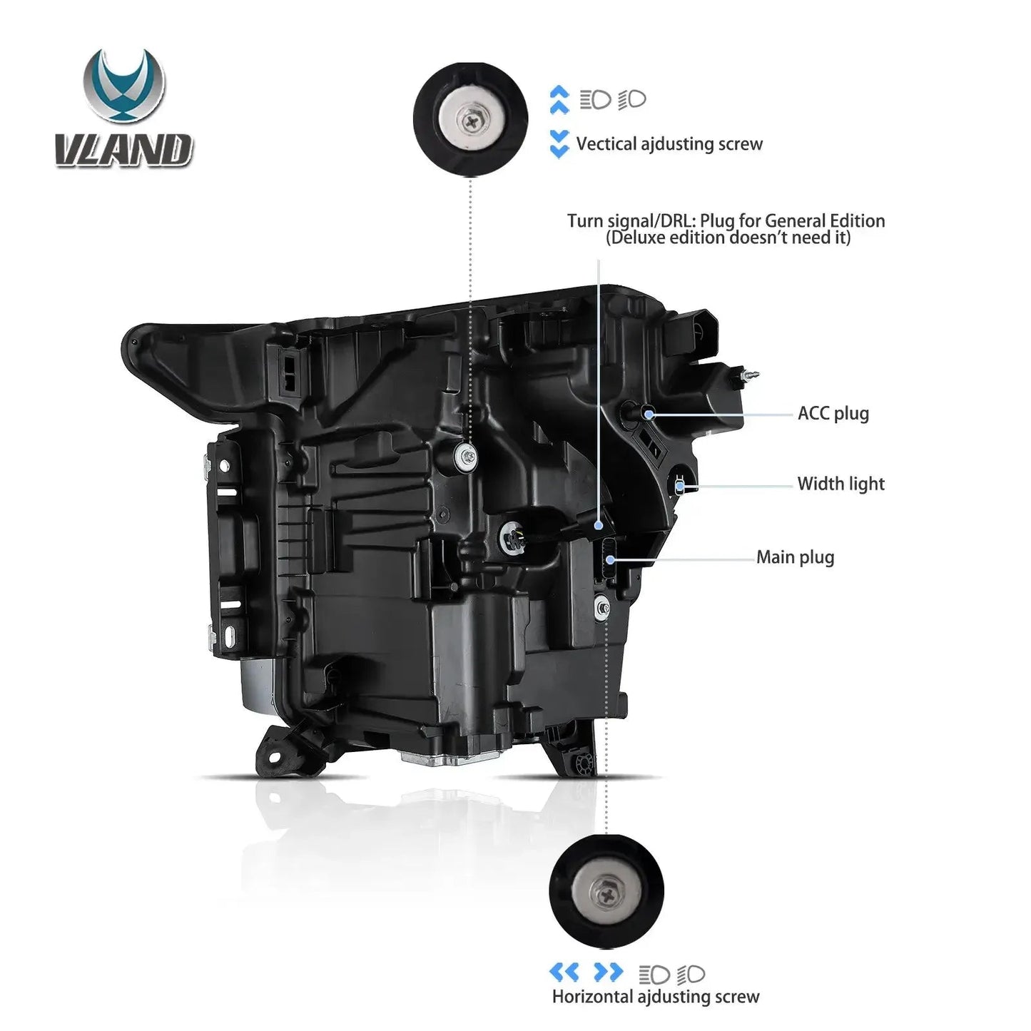 Vland 21-23 F150 14th Gen Projector Full LED Matrix Headlights Upgrade with Enhanced Brightness and Modern Design sayaragear