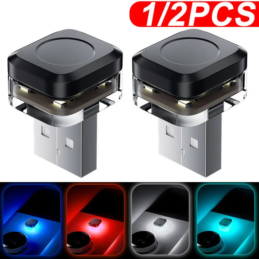 1/2PCS Mini USB Car LED Light Auto LED Interior Lighting DC 5V USB LED Atmosphere Light Laptop Keyboard Light Decoration Night sayaragear