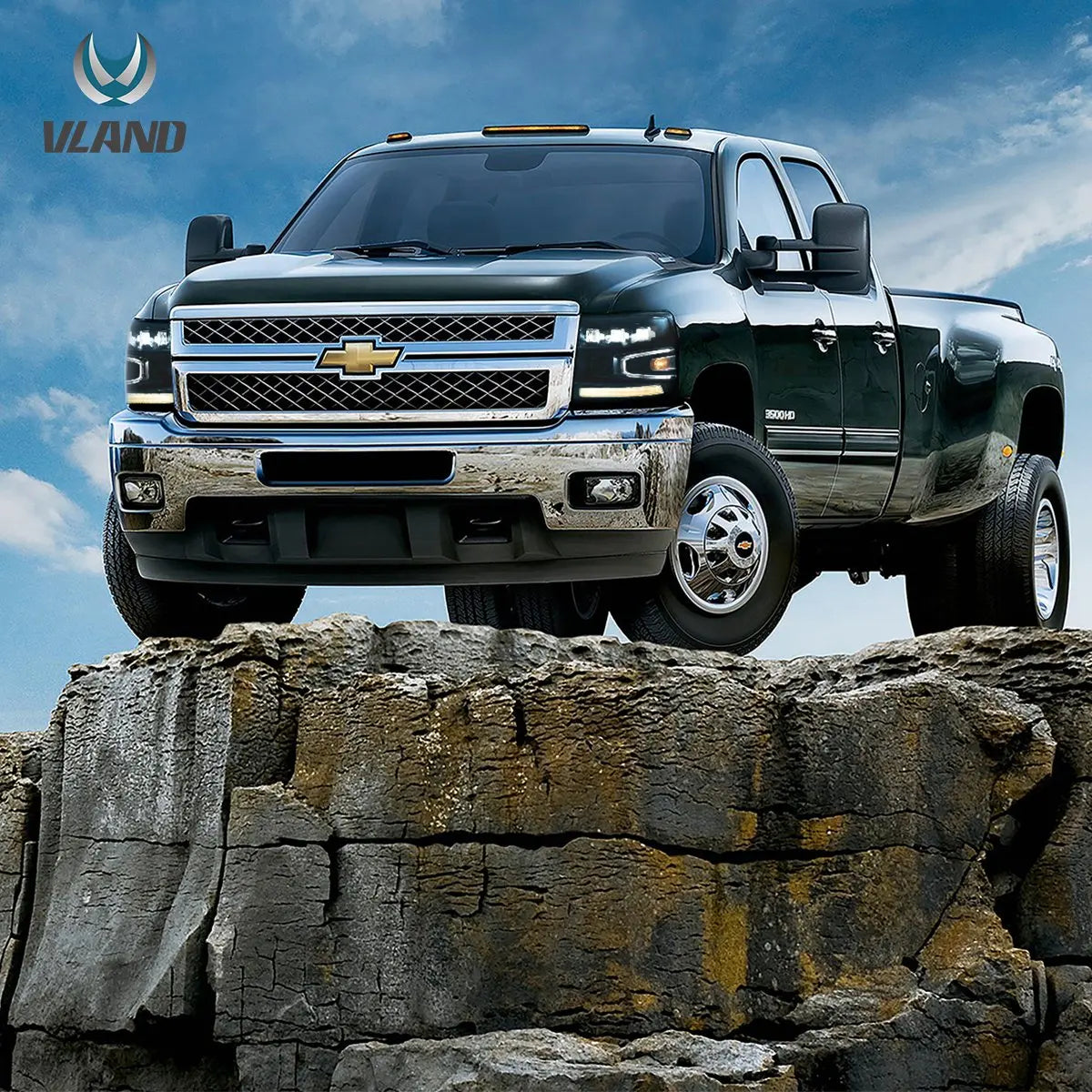 Vland 07-13 Chevrolet Silverado 2nd Gen LED Matrix Projector Headlights Black Truck Headlamp Upgrade sayaragear