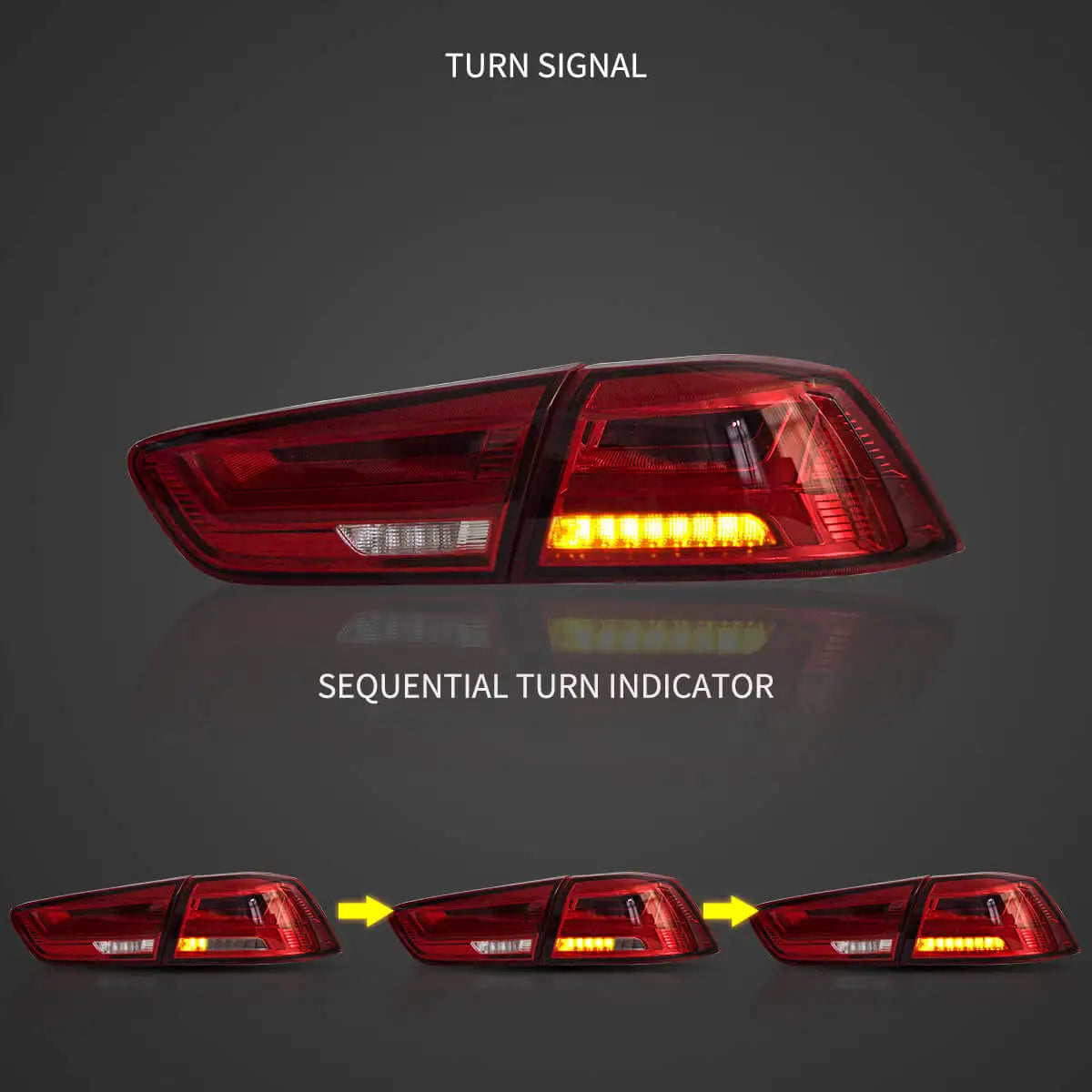 VLAND LED Tail Lights with Sequential Turn Signal for 2008-2017 Mitsubishi Lancer and Lancer Evolution X Rear Lamp Assembly sayaragear
