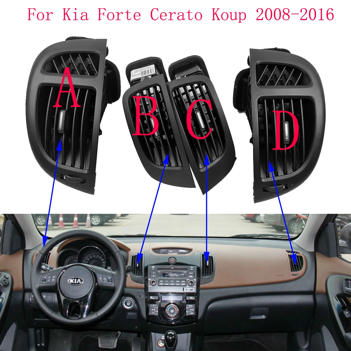 HAOCHEN For FORTE CERATO 2008-2015 Air conditioning A/C outlet front air outlet center Vents Plate Panel Car Accessories sayaragear