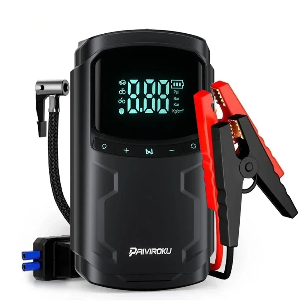 Car Jump Starter with Air Compressor Peak 5000A Auto Battery Booster 150PSI Air Pump Portable Power Bank Tire Inflator Lighting sayaragear