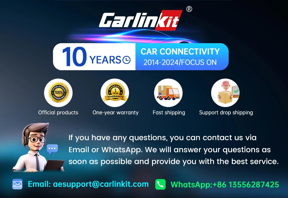 CarlinKit 5.0 & CarlinKit 4.0 Wireless CarPlay Android Auto Waze Music Spotify Auto For Audi Golf Peugeot Mazda KIA Mercedes MG sayaragear