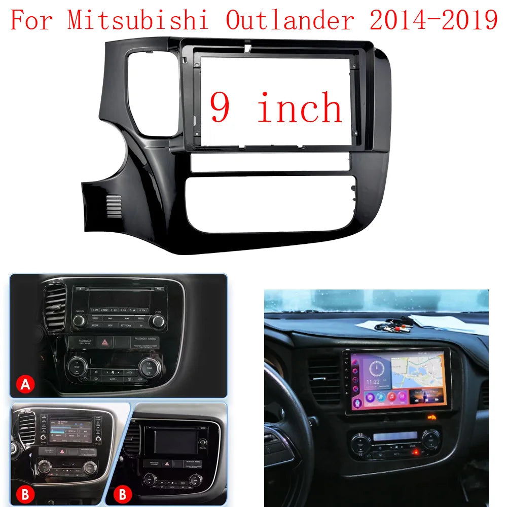 9 INCH Car Frame Fascia For Mitsubishi Outlander 3 2012-2018 Adapter Canbus Box Decoder Cable Radio Dash Head Unit Panel Kit sayaragear