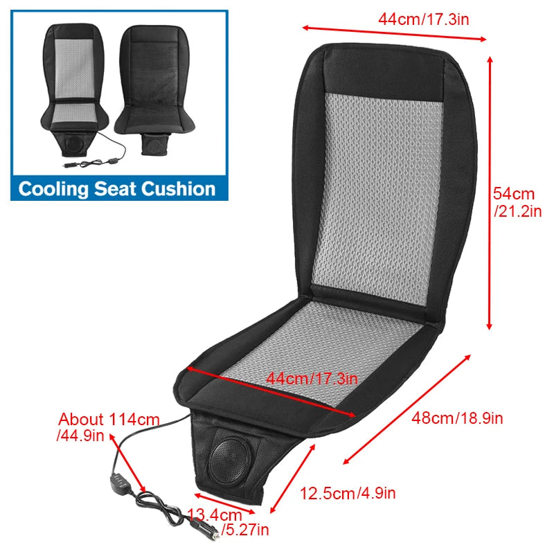 DC 12V 3D Spacer Car Summer Cool Air Seat Cushion With 8Fan Fast Blowing Ventilation Seat Cooling Pat Refrigerated Seat sayaragear