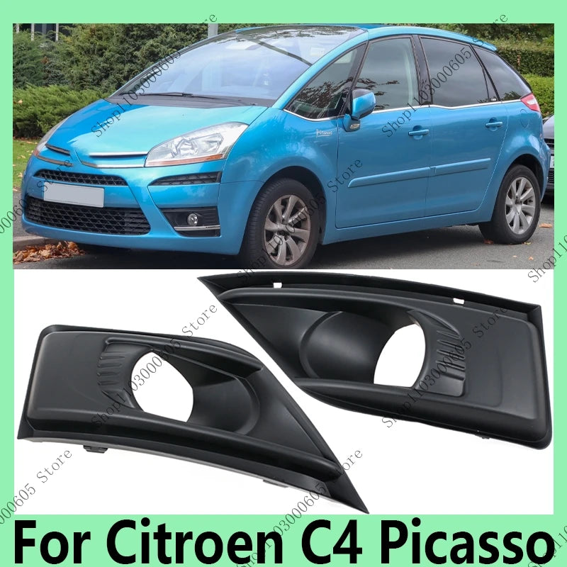 For Citroen C4 Picasso 7414SC Auto Accessories Front Bumper Fog Light Frame Grille Honeycomb Protector Signal Light Frame sayaragear