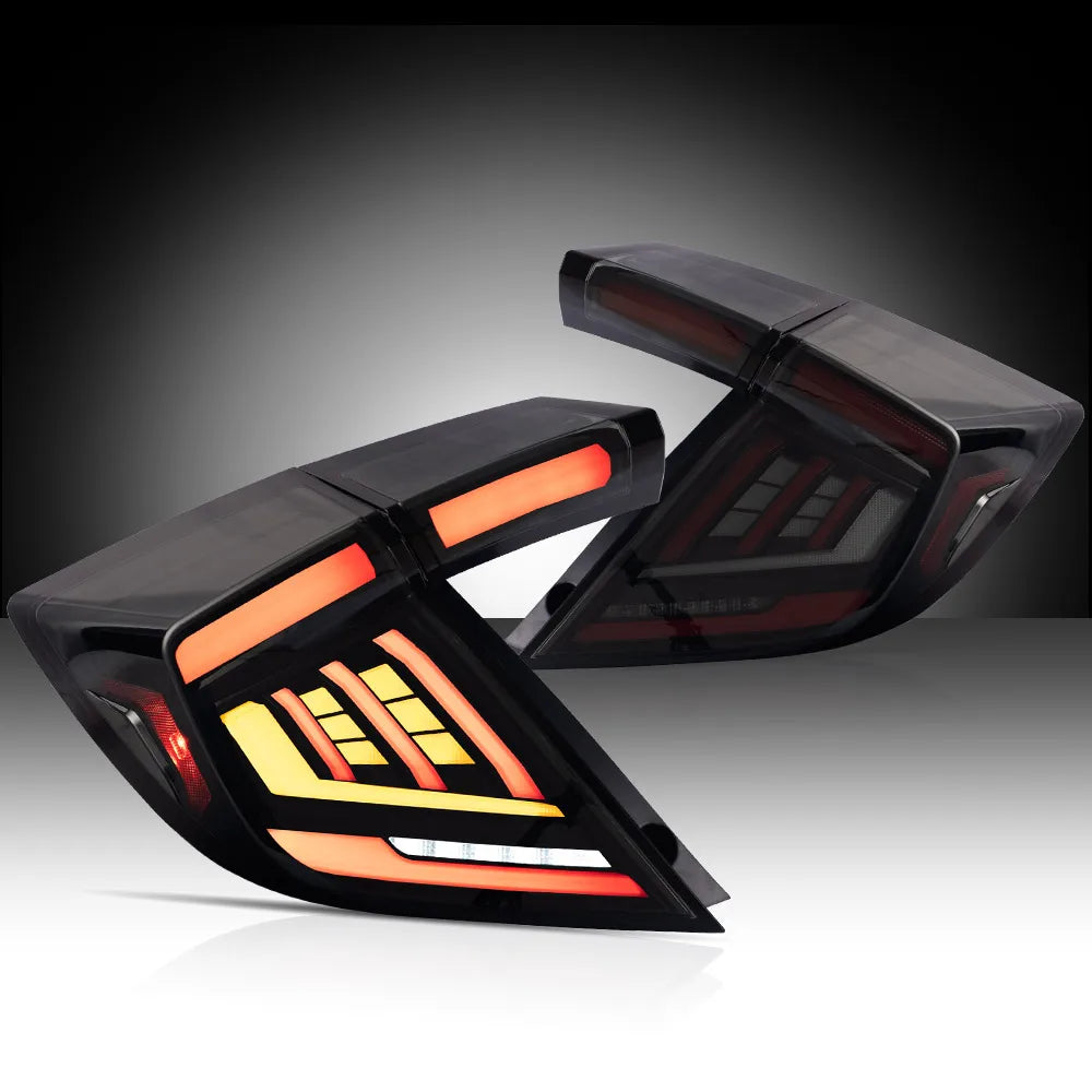 Vland 18-21 Civic 10th Gen (FK4/FK7/FK8) Hatchback II LED Tail Lights With Dynamic Welcome Lighting Smoked sayaragear