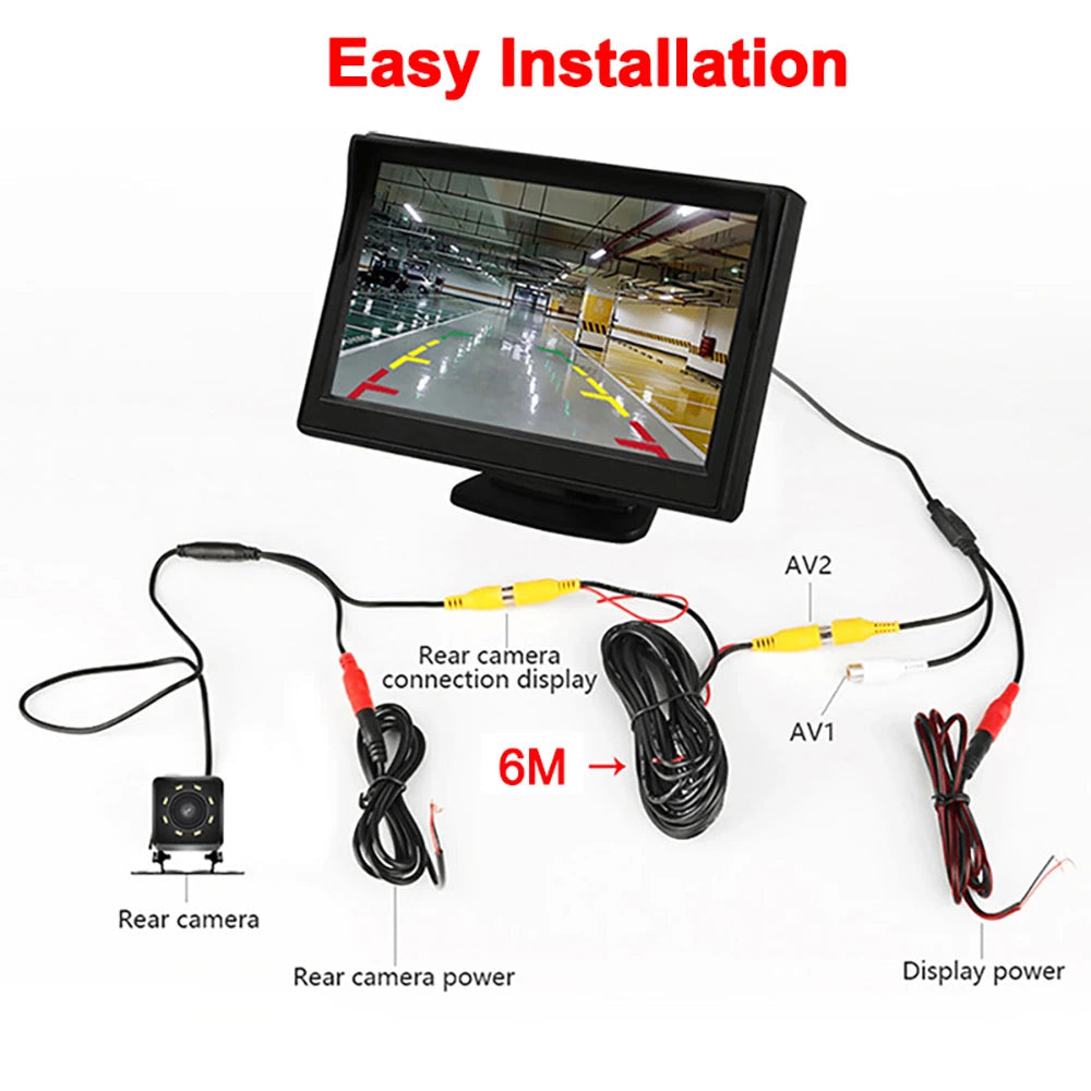 Easy Installation 4.3Inch or Rear View Camera Monitor Screen Reversing Camera for Car Parking Parking System Camera for Vehicle sayaragear