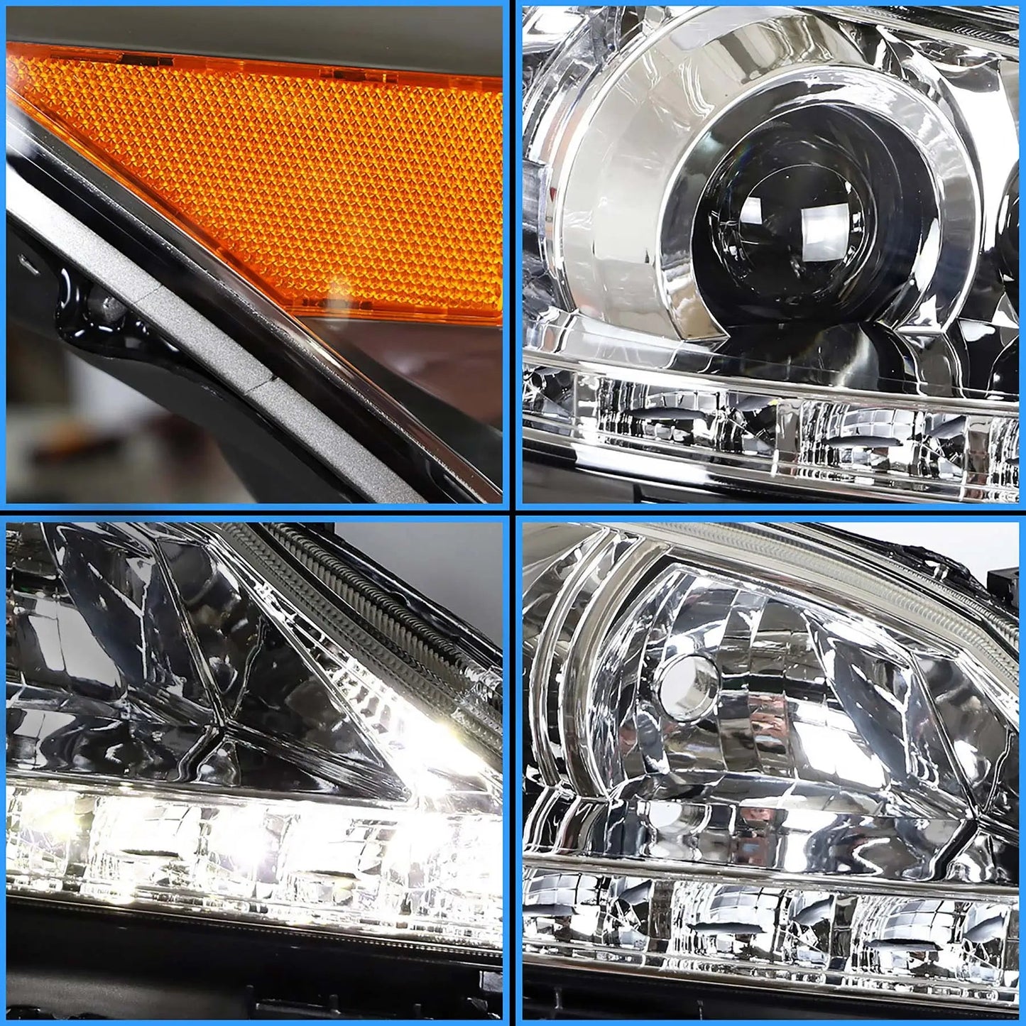 Vland 10-12 ES Series 4th Gen (GSV40) Facelift US Type Dual Beam Projector Headlights Assembly sayaragear