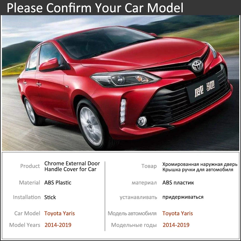 Chrome Car Door Handle Cover for Toyota Yaris vitz XP150 2014~2019 Exterior Covering Trim Set Accessories 2015 2016 2017 2018 sayaragear