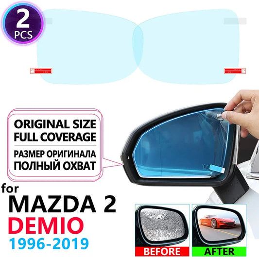 Full Cover Anti Fog Film Rearview Mirror for Mazda 2 Demio DW DY DE DJ 1996~2019 Car Films Accessories 2003 2008 2013 2015 2018 sayaragear