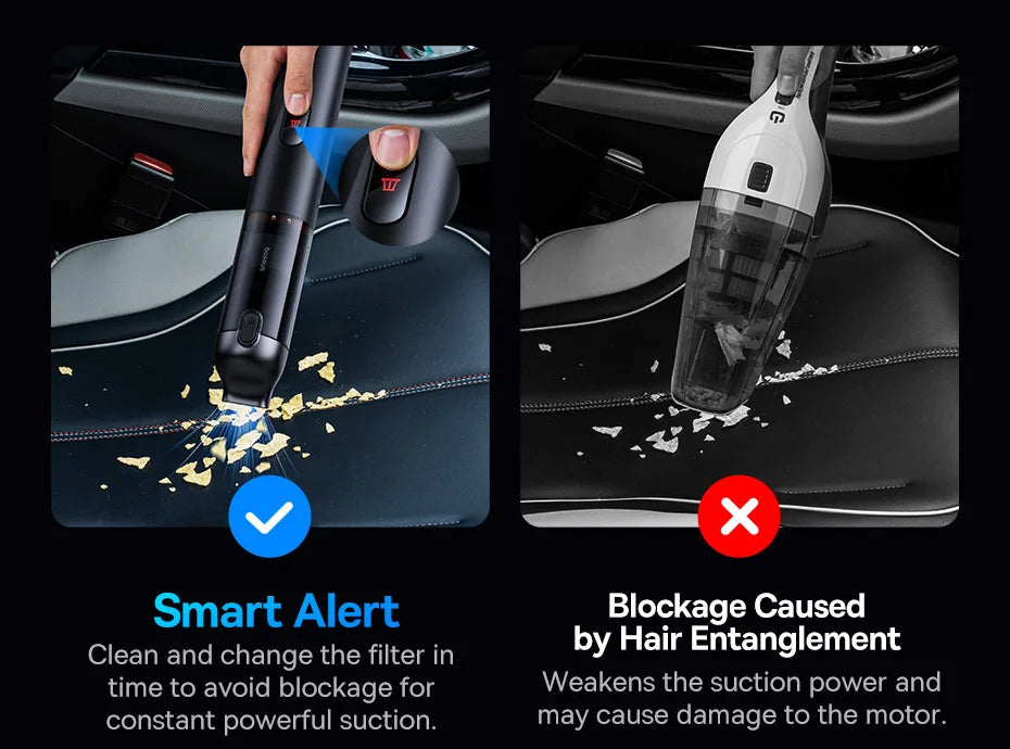 Baseus A5 Air Car Vacuum Cleaner 2-in-1 Powerful Wireless Cleaner Strong Suction Handheld Car Cleaning Portable Home Appliance sayaragear