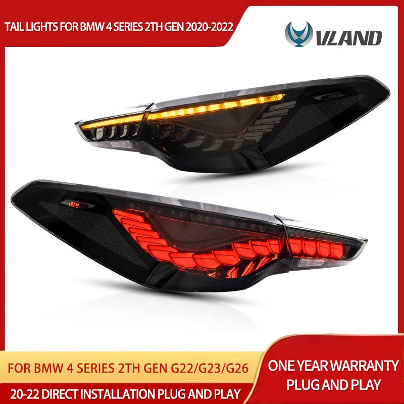 VLAND 2020-2022 4 Series 2nd Gen G22/G23/G26 OLED Tail Lights Dynamic Welcome Lighting Rear Lamp Assembly sayaragear