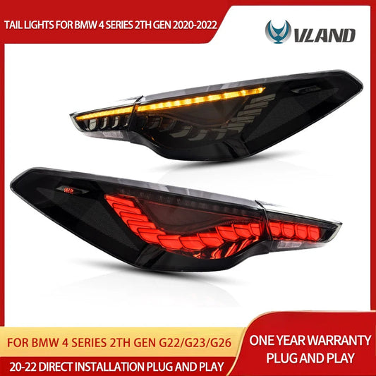 VLAND 2020-2022 4 Series 2nd Gen G22/G23/G26 OLED Tail Lights Dynamic Welcome Lighting Rear Lamp Assembly sayaragear