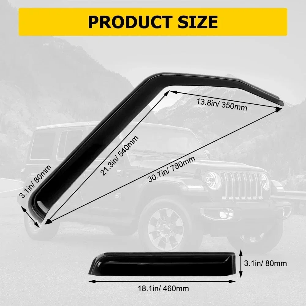 4Pcs Side Window Deflectors Outside Sun Visor Rain Guards Weather Shield Window Shelters For Jeep Wrangler JL 2018-2023 sayaragear