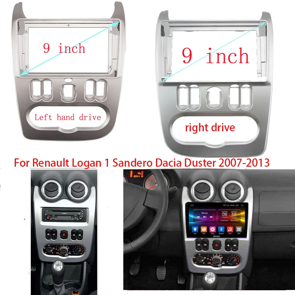 9 Inch Car Frame Fascia Panel Adapter Canbus Box Decoder For Renault Logan 1 Sandero Dacia Duster 2007-2013 sayaragear