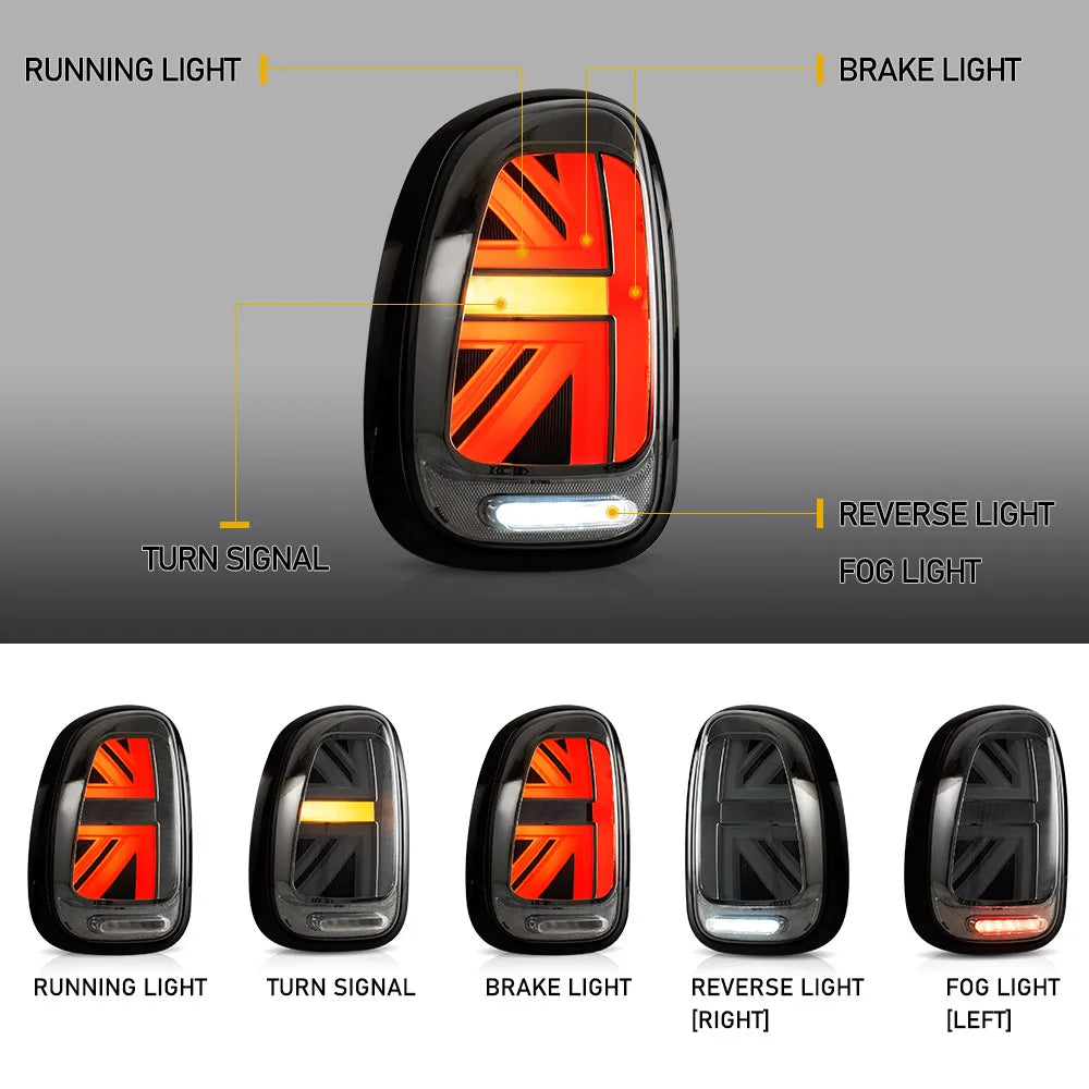 VLAND 2010-2016 Mini Cooper Countryman R60 LED Tail Lights Dynamic Welcome Lighting Plug & Play Rear Lamp Assembly sayaragear