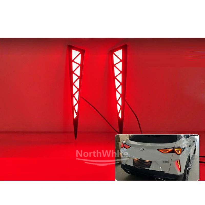 LED Rear Bumper Reflector Light For GAC GS3 2023-2024 Fog Lamp Brake Light Dynamic Turn Rear Fog Lamp Bumper Light sayaragear