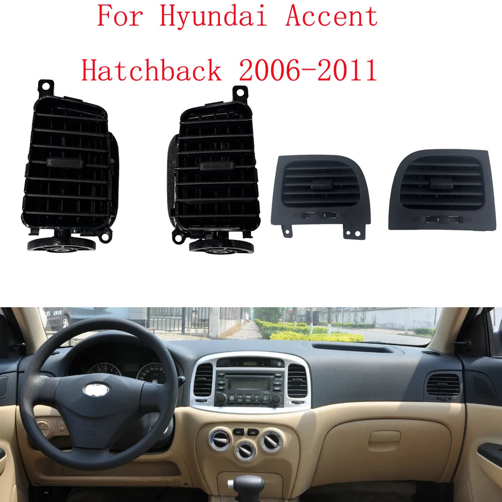 2Pcs Front Central Dashboard Air Vent Outlet Grill Panel For Hyundai Accent Hatchback 2006-2011 974101E000 974201E000 sayaragear