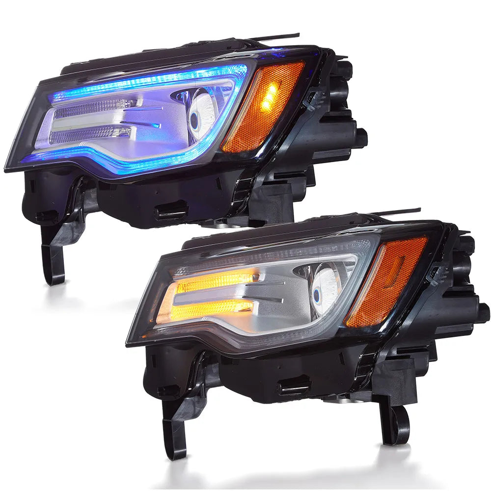 Vland 2014-2022 Grand Cherokee (WK2) LED Headlights With Startup Animation/ Blue DRL sayaragear
