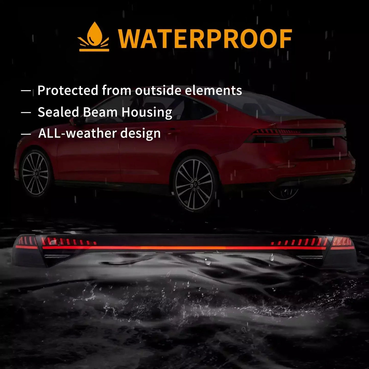 Vland 23-25 Accord Full LED Tail Lights Rear Lamps Assembly With Start-Up Animation sayaragear