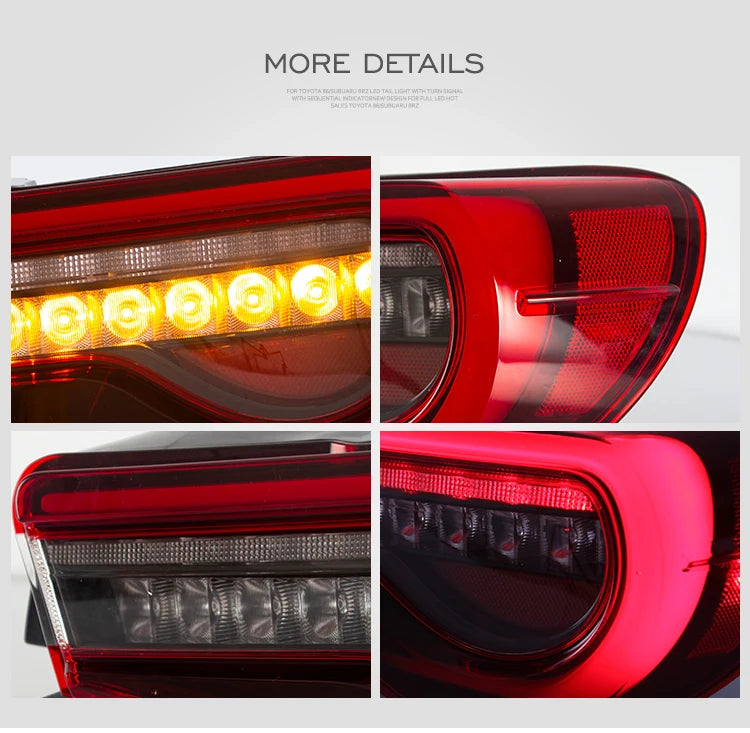 VLAND Tail Lights Assembly For Toyota 86 2012-UP Tail Lamp For Subaru BRZ/Scion FRS 2012-2019 With Moving Turn Signal Light sayaragear