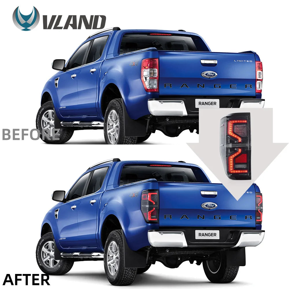 VLAND Taillight Assembly FIT FOR FORD RANGER 2012-2018 LED TAIL LAMP TAIL LAMP LED Running Light  LED Brake Light sayaragear