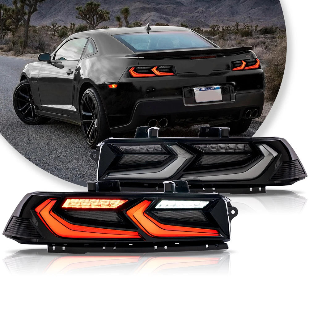 Vland 2014-2015 Camaro 5th Gen Facelift LED Tail Lights with Sequential Turn Signal Rear Lamp Assembly Upgrade sayaragear